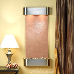 Cascade Springs Water Fountains with Stainless Steel and Terra Red Featherstone - Indoor Fountains