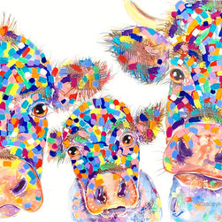 They Lactose and Have Hooves! | Three Cows Painting - Paintings
