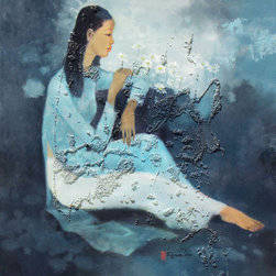 Young Lady in the Garden - Paintings