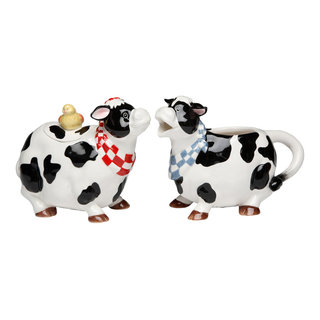 Cow Creamer Dish Farmhouse Kitchen Dairy Farm Cream Pourer Coffee Cream  Sugar Gift Box Included 