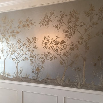 Tree Mural: Silverleaf Finish Before Birds & Butterflies