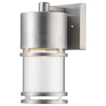 Z-Lite - Luminata 1 Light Outdoor Wall Light, Brushed Aluminum - Clean contemporary styling with a traditional look make these fixtures well suited for any home.  Today's contemporary homes, as well as homes of the crafstmen style, are particularily well suited.  These aluminum fixtures are available in black, oil rubbed bronze and brushed nickel aluminum with clear glass.  Please note:  LED lights are not dimmable.
