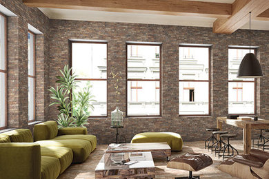 Living room - industrial living room idea in Salt Lake City