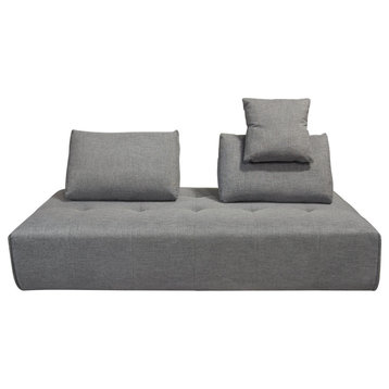Cloud Lounge Seating Platform With Backrest Supports, Space Gray Fabric