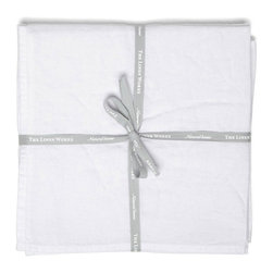 The Linen Works Simple Hem Napkins Set of 4 - White - Napkins