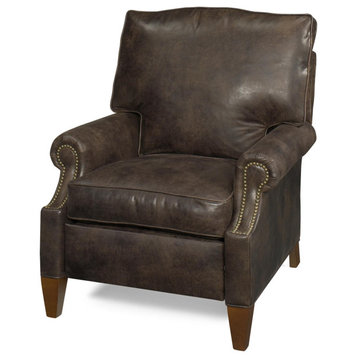 Accent Chair Occasional Traditional Antique Tapered Leg Leather