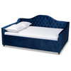 Luanna Royal Blue Velvet Fabric Upholstered and Button Tufted Full Daybed
