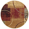 Tacoma Contemporary Abstract Area Rug, Multi-Color, 5'3'' Round
