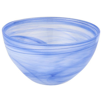 Badash P283 Blue Alabaster Glass Round Salad Candy Bowl