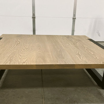 54" X 54" White Oak Cantilevered Coffee Table | Commissioned | Big Sky, MT.