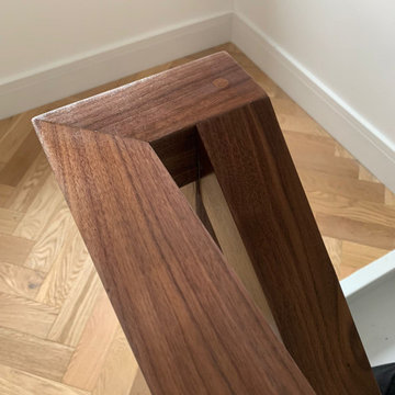 New Seamless Glass Staircase | Walnut & White | East London