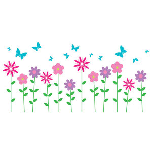 WallPops DWPK3371 Spring Bloom Art Kit Wall Decal Pink