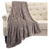 Air Brushed Colleen Oversized Faux Fur Throw Blanket, Amphora, 60x70
