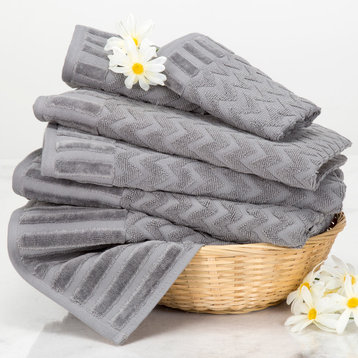 6-Piece Cotton Deluxe Plush Bath Towel Set Lavish Home