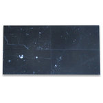 Stone Center Online - Nero Marquina Black Marble 6x12 Subway Tile Honed, 100 sq.ft. - Nero Marquina Black Marble tile 6" width x 12" length x 3/8" thickness; Honed (Matte) finish