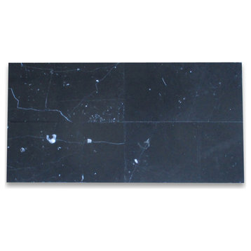 Nero Marquina Black Marble 6x12 Subway Tile Honed, 100 sq.ft.