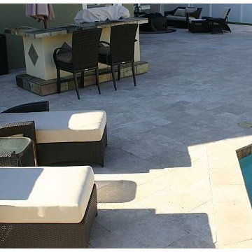 170 - Modern Geometric Pool with Sleek Waterfalls