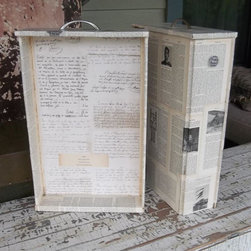 PMD Vintage Decoupaged metal kitchen drawers as Magnet boards or wall shelving - Display And Wall Shelves 