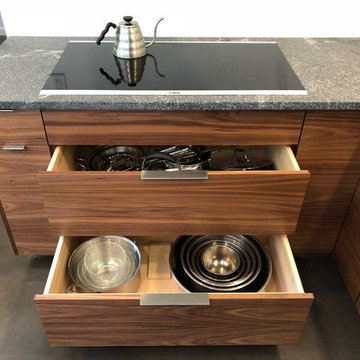 Contemporary Walnut Kitchen and Bath