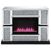 Home Square 2-Piece Set with Mirrored Fireplace and Wall Decor