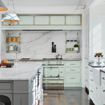 Gold and Marble Vent-A-Hood Kitchen