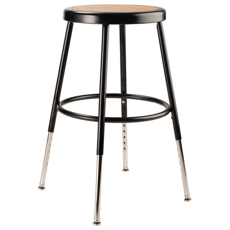 NPS 19"-27" Height Adjustable Heavy Duty Steel Stool, Black