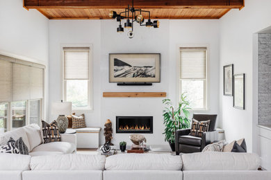 Inspiration for a modern living room remodel in Charlotte