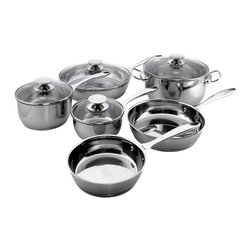 Cucinare 10 Piece Stainless Steel Induction Cookware Set - Cookware Sets