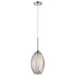 Lite Source - Lotuz 1-Light Pendant Chrome Clear/Frost Glass - Shade Included. Shade Style: Socket Ring Hardwire of Plug? Hardwire Number of Bulbs Used: 1 Type/Wattage of Bulbs: E27 60W Are bulbs included? No UL Listed: Yes