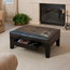 GDF Studio Tucson Brown Leather Storage Ottoman Coffee Table