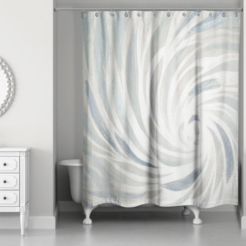Soft Blue Calming Vortex 71x74 Shower Curtain