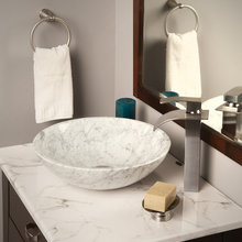 vessel, stone, on stone countertop