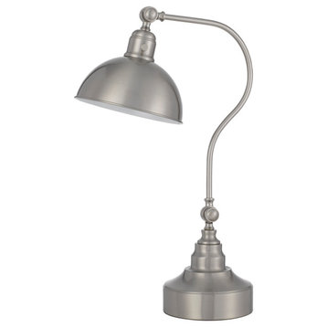 Adjustable Metal Downbridge Desk Lamp, Brushed Steel