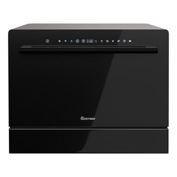 Costway 6 Place Setting Built-in or Countertop Dishwasher Machine w/ 5 Programs