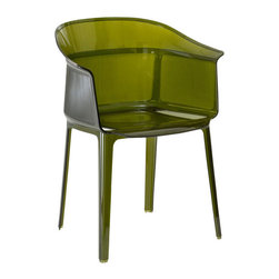Kartell - Kartell Papyrus Chair, Transparent Olive Green, Set of 2 - Dining Chairs