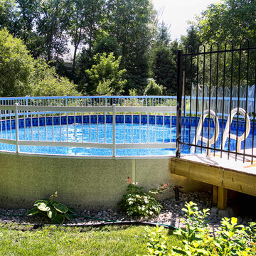 Semi-Inground Pool with built-in deck