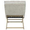 Monroe Chaise With Headrest Pillow Grey/Gold Safavieh