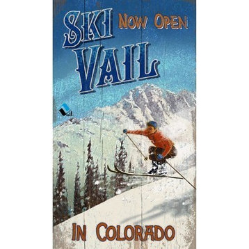 Vail Is Open  Wood Sign, Large