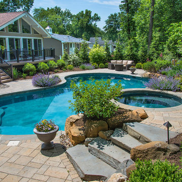 Pool project with spa