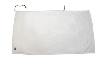 Collection Beach Towel, White With Turquoise String