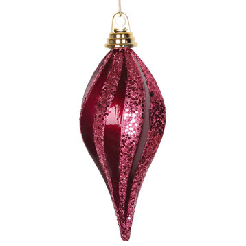 Vickerman M132570 8'' Swirl Drop Ornament Candy Finish And Glitter Accents