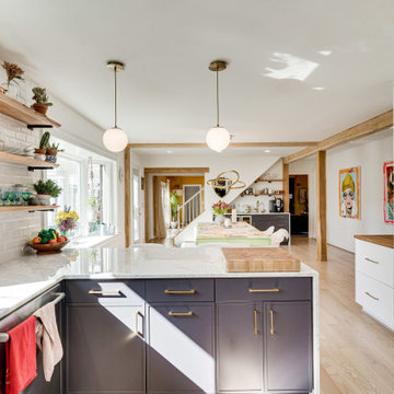 Transitional Two-Finish Kitchen & Bar Design Potomac, MD