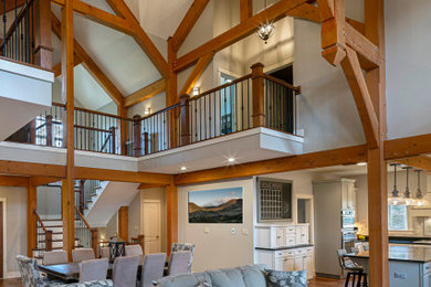Example of an arts and crafts living room design in Other
