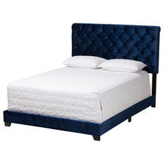 Primus Luxe and Glamour Velvet Upholstered Bed Transitional