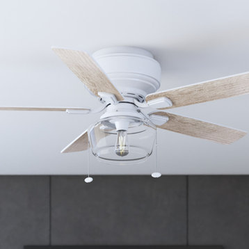 Prominence Home MaCenna Low Profile Ceiling Fan with Light, 52 inch, White