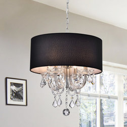 Anona 4-Light Black Drum Chandelier - Chandeliers