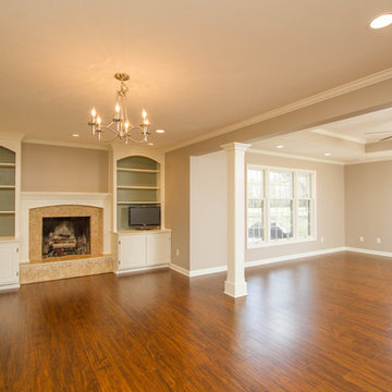 Traditional White Kitchen and Living Room Addition