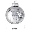 Serene Spaces Living Set of 12 Silver Plastic Ornament Ball, 3" Dia & 3" Tall