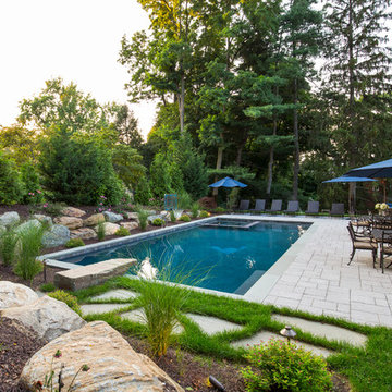 Pool & Spa with Natural Stone Diving Board