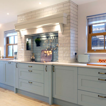 Pale Blue Shaker Kitchen, Cornwall